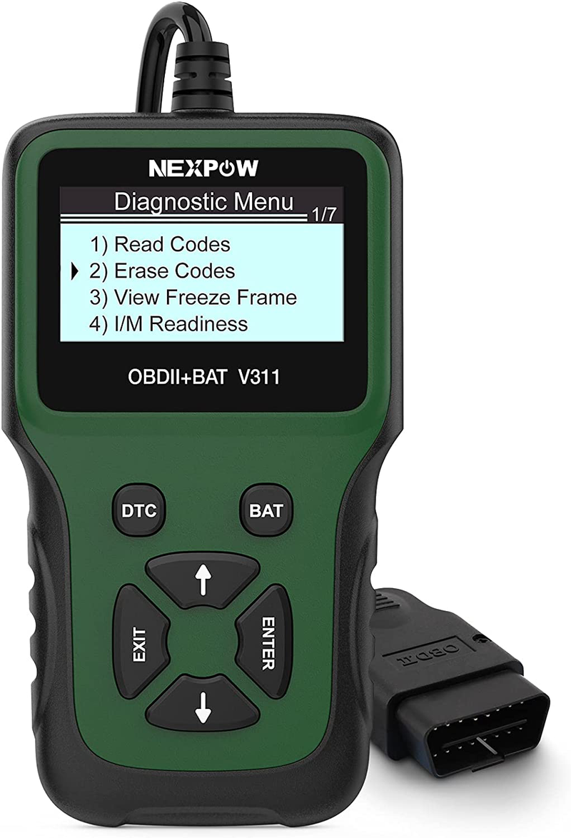 NEXPOW OBD2 Scanner, V311 Automotive Engine Fault Code Reader, Car Diagnostic Scan Tool with Battery Test Tool for All OBD II Protocol Cars Since 1996 Vehicles & Parts > Vehicle Parts & Accessories > Vehicle Maintenance, Care & Decor > Vehicle Repair & Specialty Tools > Vehicle Diagnostic Scanners NEXPOW Default Title  