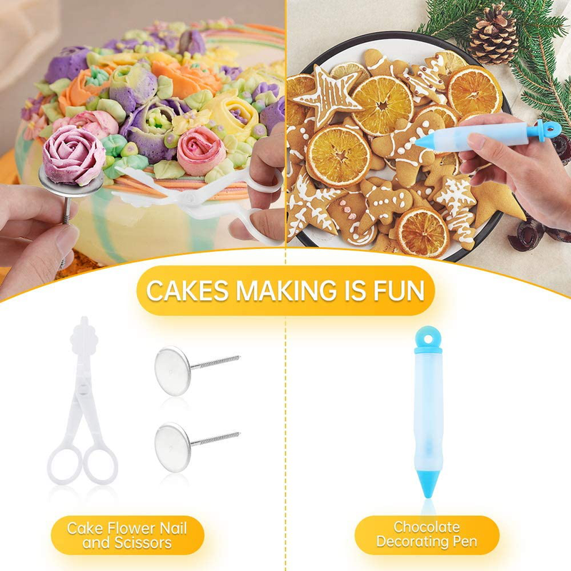 Docgrit Cake Decorating kit- 85PCs Cake Decoration Tools with a Non Slip Base Cake Turntable, 12 Numbered Cake Icing Tips & Guide and Other Cake Decorating Kit for Beginner Home & Garden > Kitchen & Dining > Kitchen Tools & Utensils > Cake Decorating Supplies Docgrit   