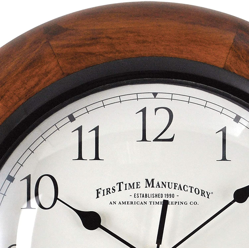 FirsTime & Co. Walnut Round Wall Clock, 11",10055 Home & Garden > Decor > Clocks > Wall Clocks FirsTime & Co.   