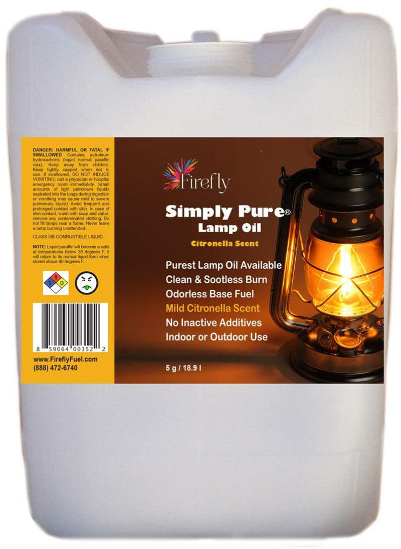 Firefly Kosher Paraffin Lamp Oil - 1 Gallon - Odorless & Smokeless - Simply Pure - Ultra Clean Burning Liquid Paraffin Fuel Home & Garden > Lighting Accessories > Oil Lamp Fuel Firefly Citronella Oil Formula 5 Gallons 