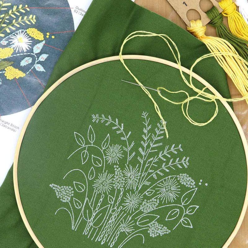 JUSHOOR 3 Sets Embroidery Starter Kit with Patterns, Full Range of Cross Stitch Kit Supplies for Beginners Adults Kids(Bamboo Hoop+Cloth+Tools) Arts & Entertainment > Hobbies & Creative Arts > Arts & Crafts > Art & Crafting Tools > Craft Measuring & Marking Tools > Stitch Markers & Counters peotue   
