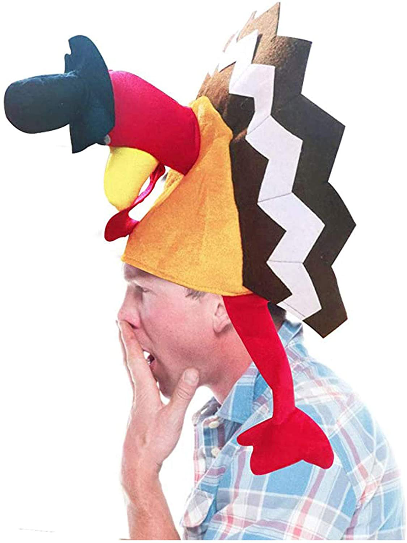 Novelty Xmas Turkey Thanksgiving Hat with Head Legs and Tail Fancy Dress Accessory Plush Hat for Christmas Costume Party and Holiday Event Home & Garden > Decor > Seasonal & Holiday Decorations& Garden > Decor > Seasonal & Holiday Decorations GenMo   