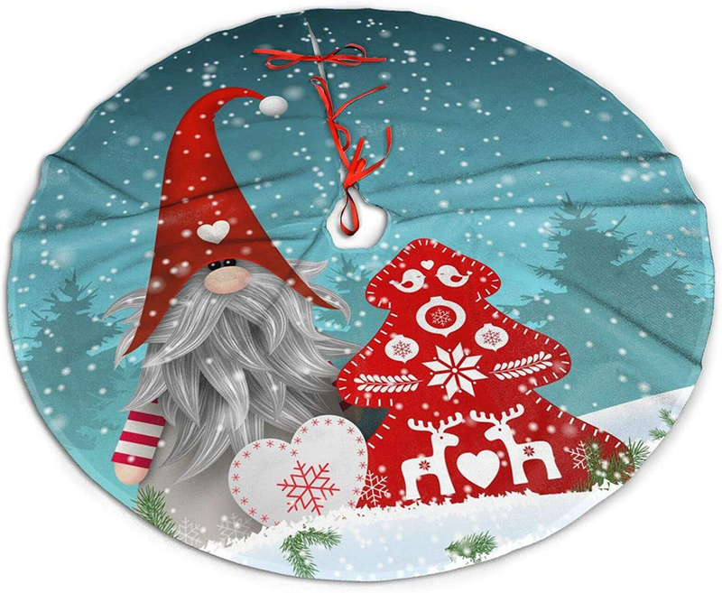 Mount Hour Christmas Tree Skirt, Bald Eagle American Flag Firework Patriotic Memorial Day Xmas Large Tree Mat, New Year Festive Holiday Party Decorations 30" inches