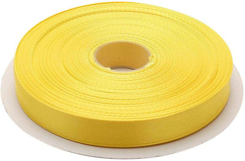 Topenca Supplies 3/8 Inches x 50 Yards Double Face Solid Satin Ribbon Roll, White Arts & Entertainment > Hobbies & Creative Arts > Arts & Crafts > Art & Crafting Materials > Embellishments & Trims > Ribbons & Trim Topenca Supplies Yellow 1/2" x 50 yards 