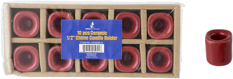 Mega Candles 10 pcs Assorted Colors Ceramic Chime Ritual Spell Candle Holders, Great for Casting Chimes, Rituals, Spells, Vigil, Witchcraft, Wiccan Supplies & More Home & Garden > Decor > Home Fragrance Accessories > Candle Holders Mega Candles Red  