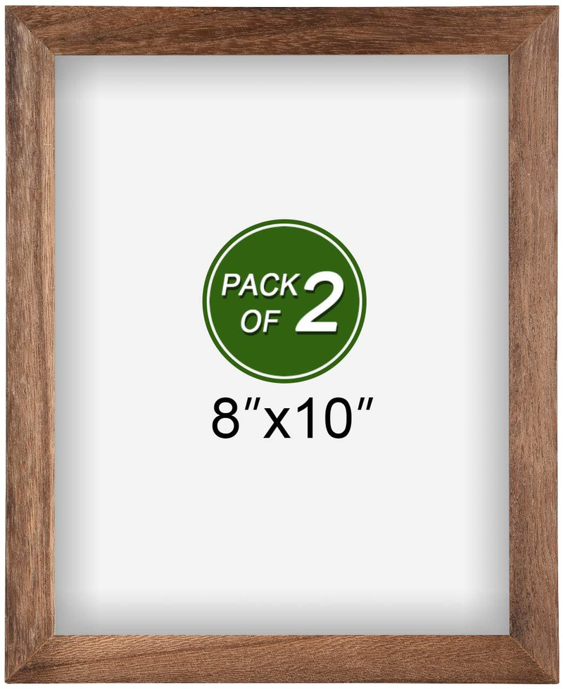 Emfogo 4x6 Picture Frame Photo Display for Tabletop Display Wall Mount Solid Wood High Definition Glass Photo Frame Pack of 2 Carbonized Black Home & Garden > Decor > Picture Frames Emfogo Carbonized Black 8x10 inch 