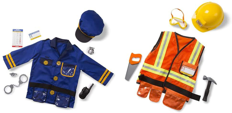 Melissa & Doug Police Officer Role Play Costume Dress-Up Set (8 pcs) Blue, 17.5" x 24" x 0.75" Packaged Apparel & Accessories > Costumes & Accessories > Costumes Melissa & Doug Frustration-free Packaging Police Officer + Construction Worker 