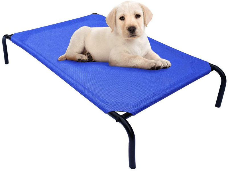 PHYEX Heavy Duty Steel-Framed Portable Elevated Pet Bed, Elevated Cooling Pet Cot Animals & Pet Supplies > Pet Supplies > Dog Supplies > Dog Beds PHYEX Blue Small 