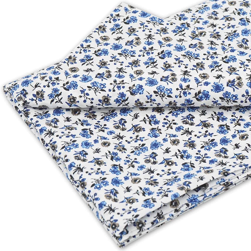 MasterFAB Cotton Fabric by The Yard for Sewing DIY Crafting Fashion Design Printed Floral Washable Cloth Bundles Voile;Full Width cuttable39 x 55inches (100x140cm) (Gray-Blue Spring Flowers) Arts & Entertainment > Hobbies & Creative Arts > Arts & Crafts > Crafting Patterns & Molds > Sewing Patterns RegalTiger Textile Co., Ltd Two Color Floral  
