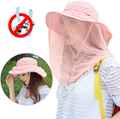 Mosquito Head Net Hat, Safari Sun Hat with Veil Mesh Protection from Insect Sporting Goods > Outdoor Recreation > Camping & Hiking > Mosquito Nets & Insect Screens Jackcell Pink  