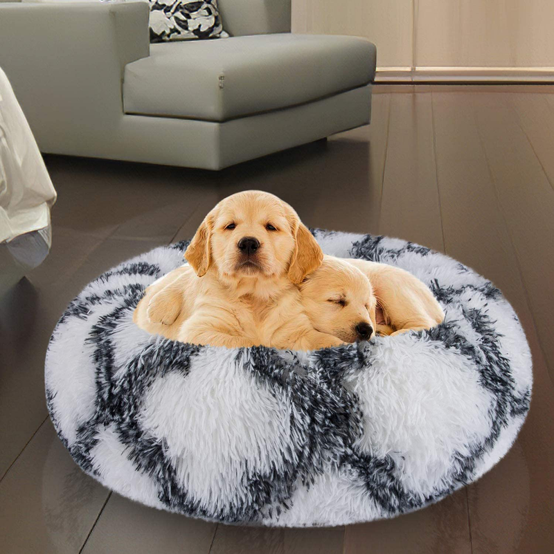 INVENHO Orthopedic Dog Bed Cat Bed for Small Medium Dogs Pet Bed Donut Cuddler round Soft Calming Bed, Self Warming and Washable Sleeping Bed (16''/20''/23''/30'')  INVENHO   