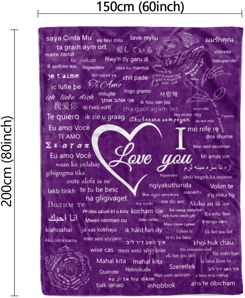 Lapogy Christmas Blanket,Gifts for Women,100 Languages I Love You Super Soft Blanket 80" X 60",Loving &Inspiring Warm Blanket for Christmas,Valentine'S Day, for Wife Mom,Him,Her Home & Garden > Decor > Seasonal & Holiday Decorations Lapogy   