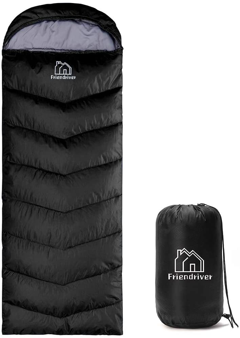 Friendriver XL Size Upgraded Version of Camping Sleeping Bag 4 Seasons Warm and Cool, Lighter Weight, Adults and Children Can Use Waterproof Camping Bag, Travel and Outdoor Activities Sporting Goods > Outdoor Recreation > Camping & Hiking > Sleeping BagsSporting Goods > Outdoor Recreation > Camping & Hiking > Sleeping Bags Friendriver Black Single 