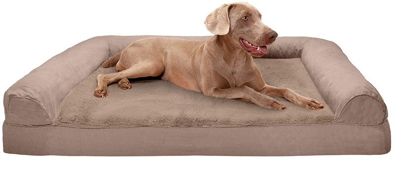 Furhaven Orthopedic Dog Beds for Small, Medium, and Large Dogs, CertiPUR-US Certified Foam Dog Bed Animals & Pet Supplies > Pet Supplies > Dog Supplies > Dog Beds Furhaven Plush & Suede Almondine Cooling Gel Foam Jumbo Plus (Pack of 1)