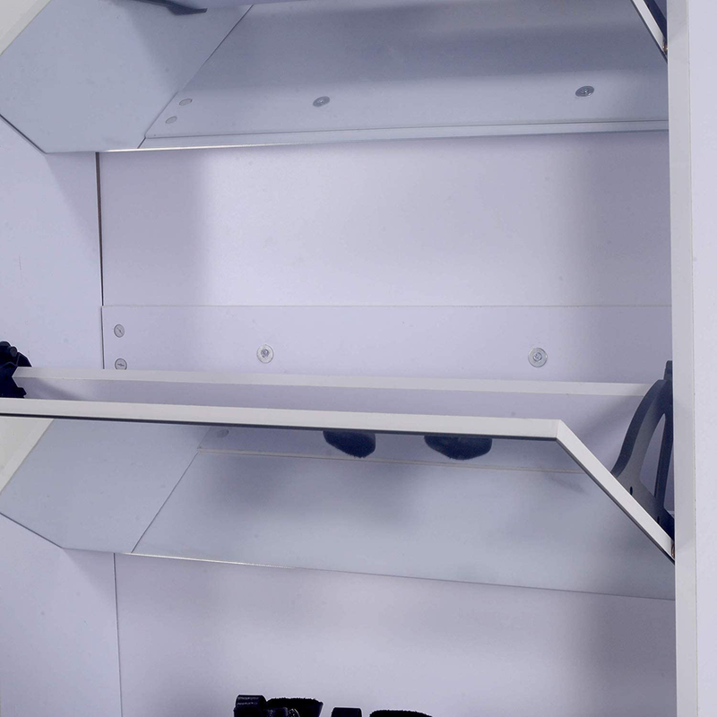 Organizedlife White Wooden Shoe Cabinet Mirror Shoe Organizer with with 5 Racks Furniture > Cabinets & Storage > Armoires & Wardrobes Organizedlife   