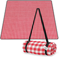 Extra Large Foldable Waterproof Picnic Blanket Mat with 3 Layers Material, Oversized Outdoor Beach Blanket Sand Proof Water-Resistant, Great for Camping on Grass, Hiking, Park with Family Home & Garden > Lawn & Garden > Outdoor Living > Outdoor Blankets > Picnic Blankets CHEERWELL Red and White  