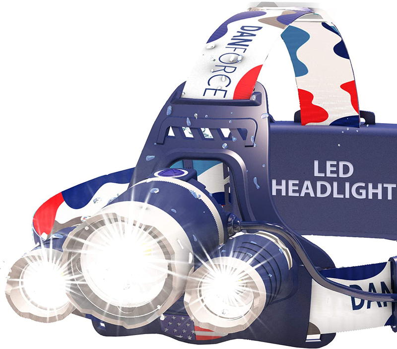 DanForce Headlamp. USB Rechargeable LED Head Lamp. Ultra Bright CREE 1080 Lumen Head Flashlight + Red Light. HeadLamps for Adults, Camping, Outdoors & Hard Hat Work. Zoomable IPX45 Headlight  DanForce Apollo  