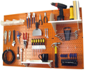 Pegboard Organizer Wall Control 4 ft. Metal Pegboard Standard Tool Storage Kit with Galvanized Toolboard and Black Accessories Hardware > Hardware Accessories > Tool Storage & Organization Wall Control Orange Pegboard with White Accessories Storage 
