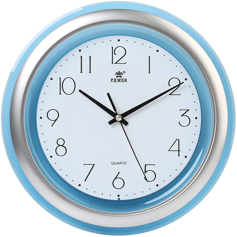 LAIGOO 10 Inch Modern Wall Clock, Decorative Non-Ticking Silent Wall Clock Battery Operated Analog Clock Round for Bedroom, Kitchen, School, Office (White) Home & Garden > Decor > Clocks > Wall Clocks LAIGOO Blue 12 Inch 