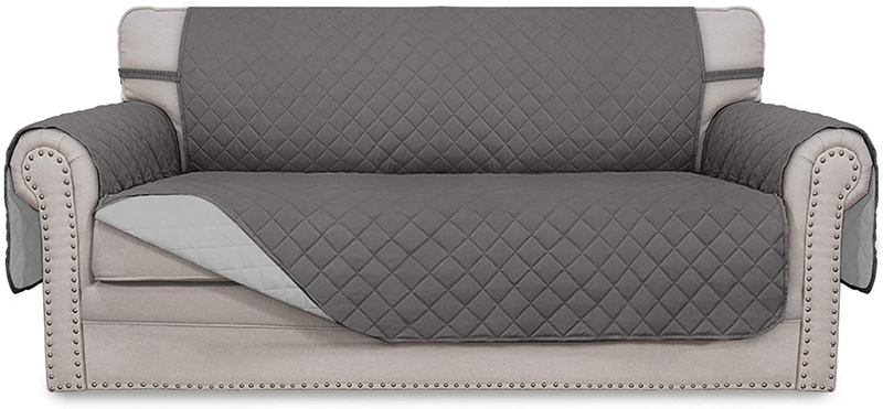 Easy-Going Sofa Slipcover Reversible Loveseat Sofa Cover Couch Cover for 2 Cushion Couch Furniture Protector with Elastic Straps for Pets Kids Dog Cat (Oversized Loveseat, Gray/Light Gray) Home & Garden > Decor > Chair & Sofa Cushions Easy-Going Gray/Light Gray 54'' 