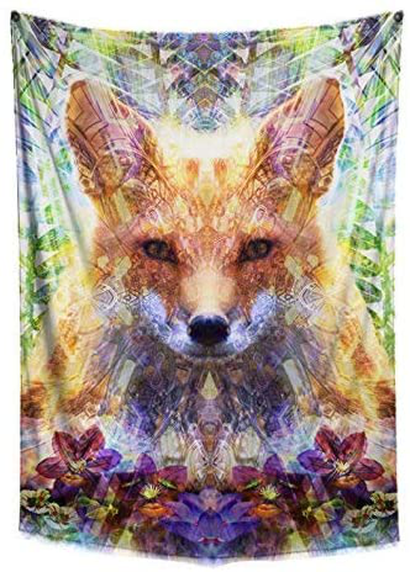Divine Fox Tapestry, Trippy Animal Design, Psychedelic Orange/Green Abstract Artwork Wall Hanging, for Bedroom Living Room Dorm, Tall 48x72 inches Home & Garden > Decor > Artwork > Decorative TapestriesHome & Garden > Decor > Artwork > Decorative Tapestries Lucid Eye Studios Divine Fox 48 x 72 inches 