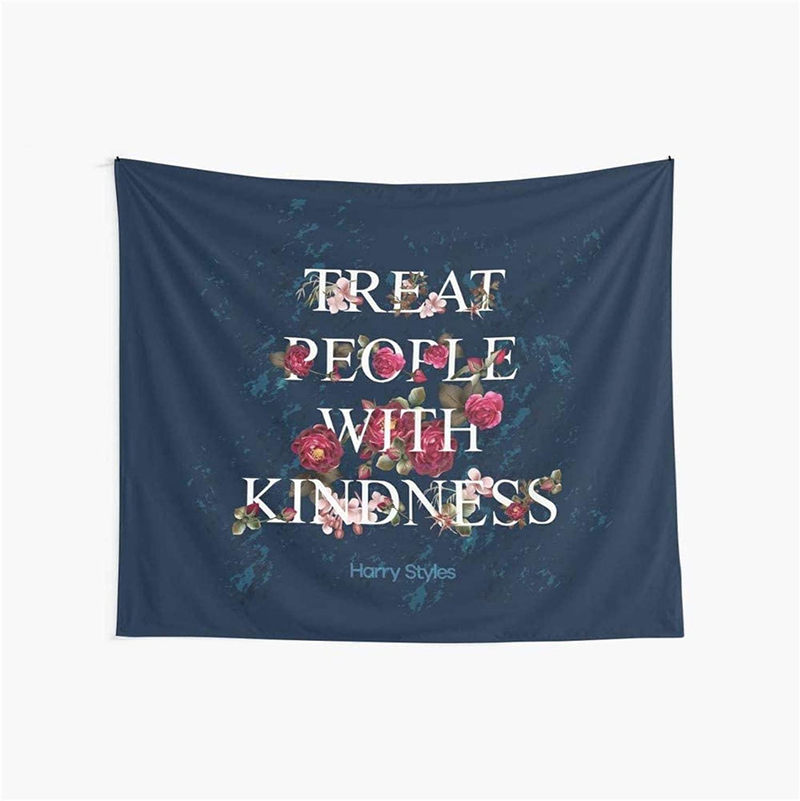 CuYatry Treat People with Kindness - Harry Styles Boutique Tapestry Wall Hanging Tapestry Vintage Tapestry Wall Tapestry Micro Fiber Peach Home Decor 59.1X51.2 in Home & Garden > Decor > Artwork > Decorative TapestriesHome & Garden > Decor > Artwork > Decorative Tapestries CuYatry   
