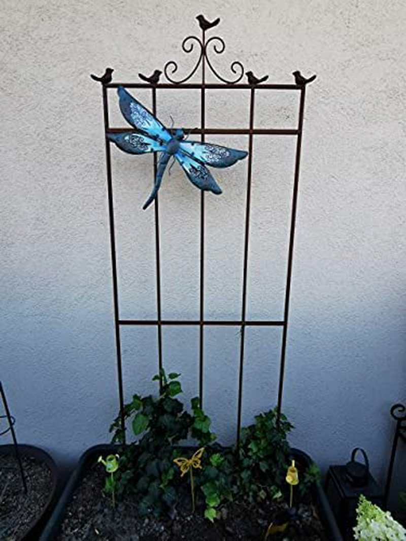 Liffy Metal Dragonfly Garden Wall Decor Outdoor Glass Fence Art Outside Hanging Decorations for Living Room, Bed Home & Garden > Decor > Artwork > Sculptures & Statues Liffy   