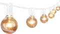 Outdoor String Lights 25 Feet G40 Globe Patio Lights with 27 Edison Glass Bulbs(2 Spare), Waterproof Connectable Hanging Light for Backyard Porch Balcony Party Decor, E12 Socket Base,Black Home & Garden > Lighting > Light Ropes & Strings Brightown White 25 ft 