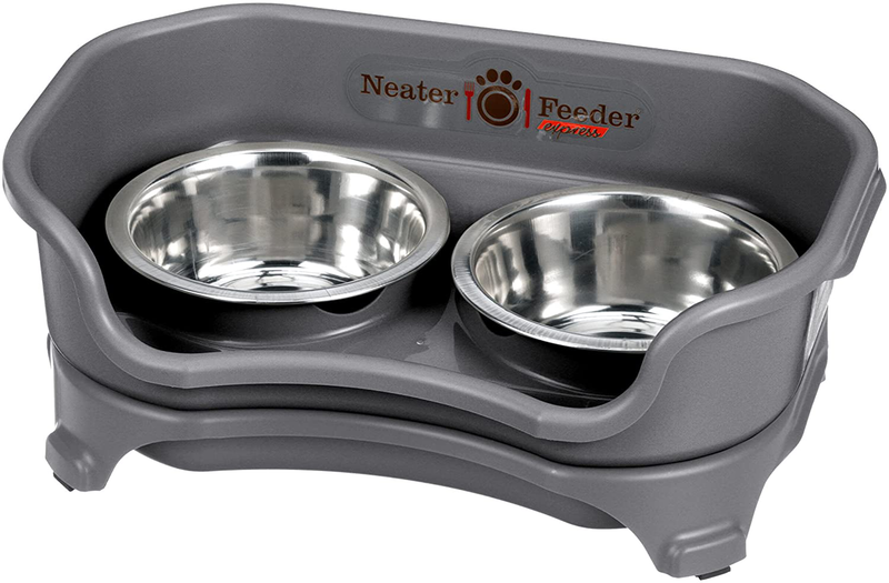 Neater Feeder Express Elevated Dog and Cat Bowls - Raised Pet Dish - Stainless Steel Food and Water Bowls for Small to Large Dogs and Cats Animals & Pet Supplies > Pet Supplies > Dog Supplies Neater Feeder Gunmetal S (for Cats) 