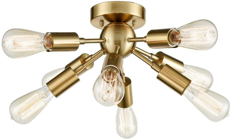 CLAXY Ecopower Antique Brass Sputnik Chandelier with 8 Socket Flush Mount Ceiling Light Home & Garden > Lighting > Lighting Fixtures > Ceiling Light Fixtures KOL DEALS   