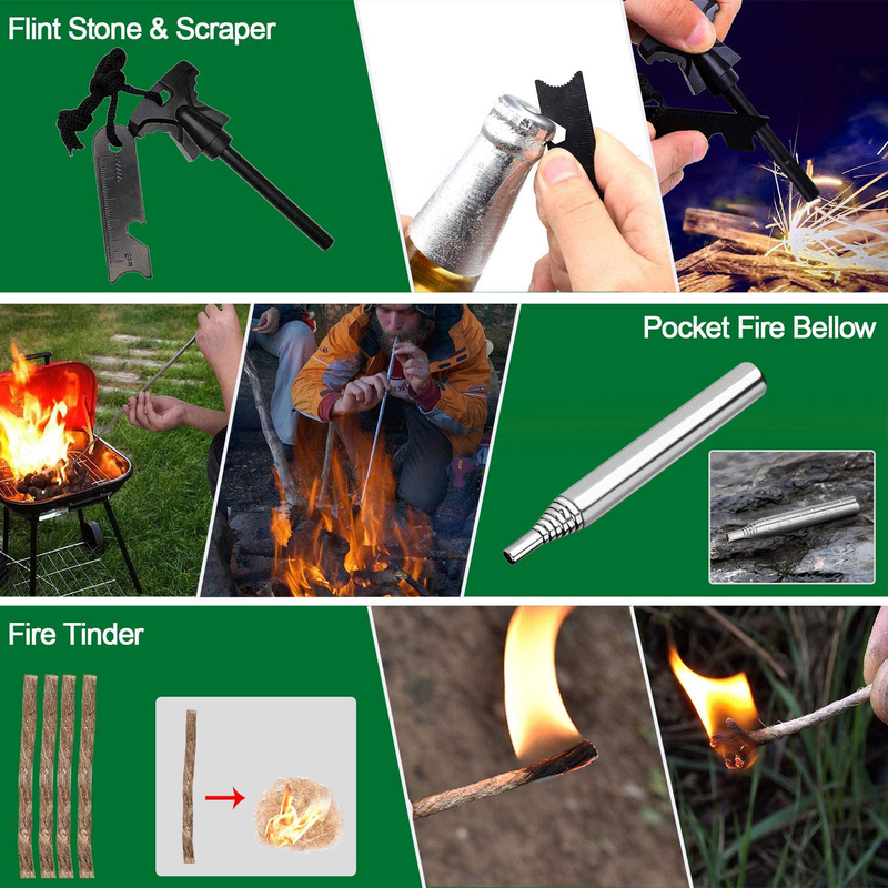 Survival Kit 35 in 1, First Aid Kit, Survival Gear, Survival Tool Gifts for Men Boyfriend Him Husband Camping, Hiking, Hunting, Fishing Sporting Goods > Outdoor Recreation > Camping & Hiking > Camping Tools Gemagic   