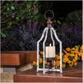 Glitzhome Farmhouse White Metal Lanterns Decorative Hanging Candle Lanterns (White Small) Home & Garden > Decor > Home Fragrance Accessories > Candle Holders Glitzhome Whtie Large  