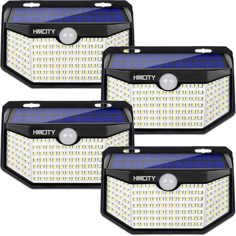 Hmcity Solar Lights Outdoor 120 LED with Lights Reflector and 3 Lighting Modes, Motion Sensor Security Lights，IP65 Waterproof Solar Powered for Garden Patio Yard (2Pack) Home & Garden > Lighting > Lamps ‎Hmcity 4-pack  