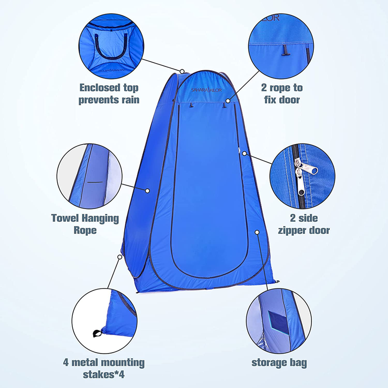Sahara Sailor Pop up Tent, Great Pop up Camper Accessory as Portable Outdoor Shower Tent like Home Bathroom or Privacy Tent for Dressing Changing, like Mini Tailgate Tent Sukkah Kit - UPF40+ with Bag Sporting Goods > Outdoor Recreation > Camping & Hiking > Portable Toilets & Showers Sahara Sailor   