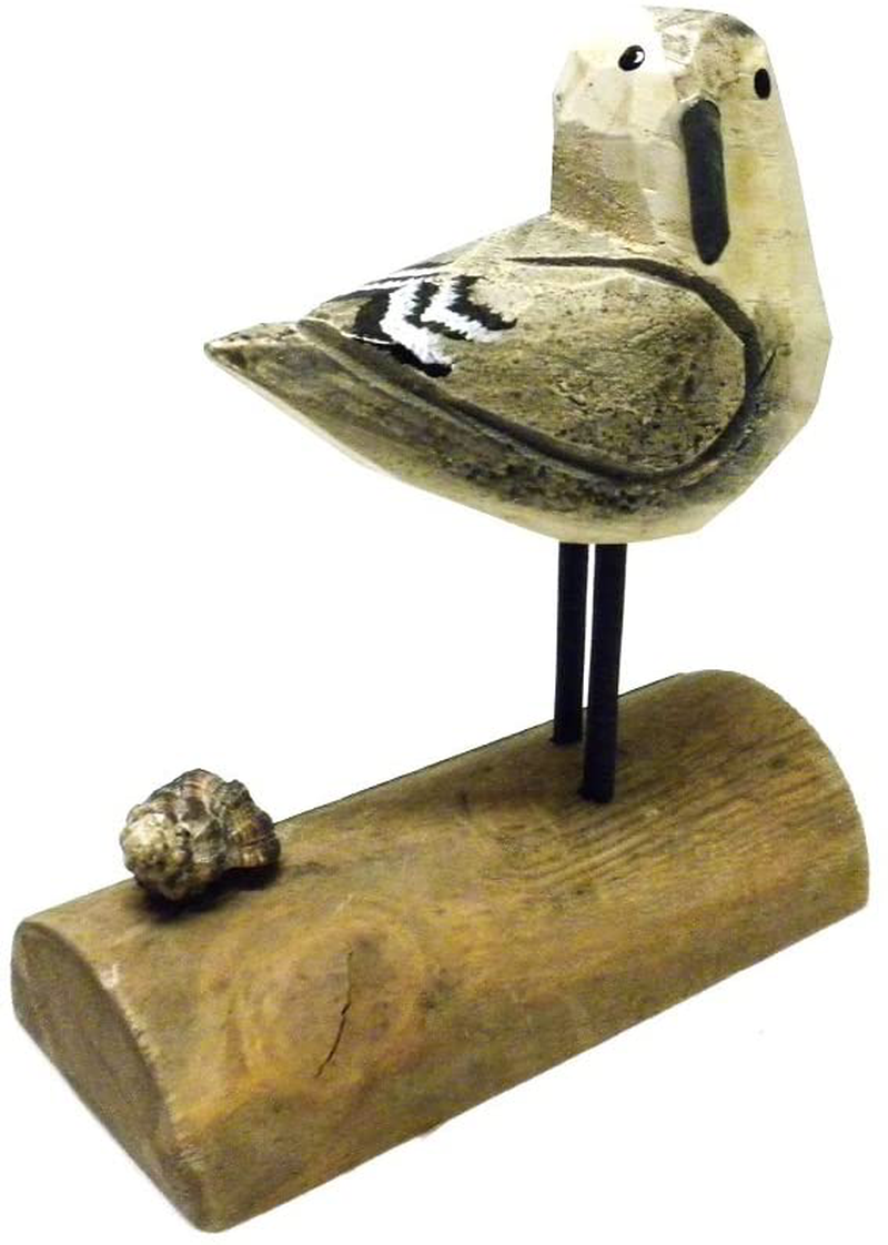 DEI Beach Carved Wooden Seagull SANDPIPER sand piper BIRDS - Set of 4 - 6"H Multicolor Home & Garden > Decor > Artwork > Sculptures & Statues DEI   