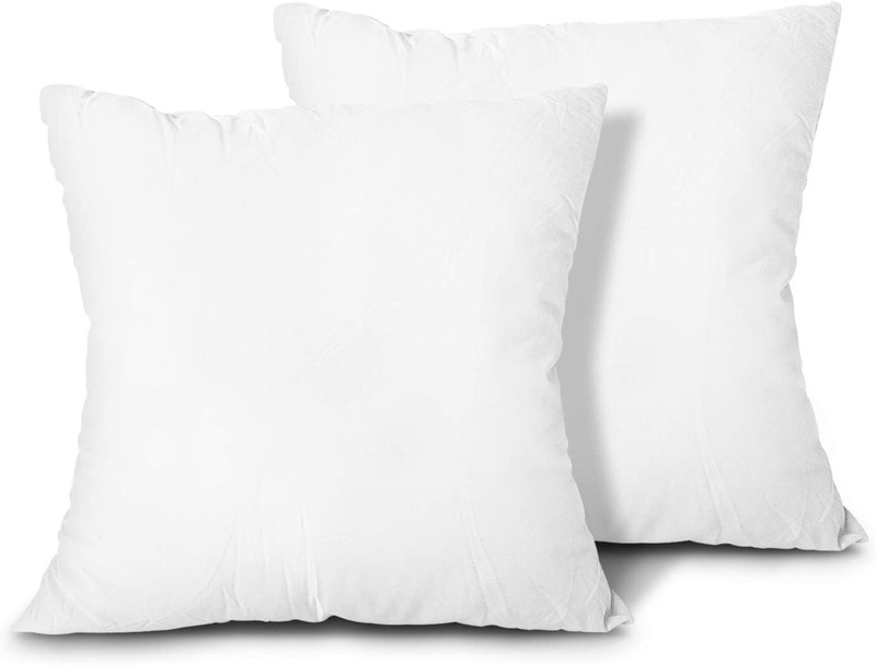 Edow Throw Pillow Inserts, Set of 2 Lightweight down Alternative Polyester Pillow, Couch Cushion, Sham Stuffer, Machine Washable. (White, 18X18) Home & Garden > Decor > Chair & Sofa Cushions Edow 22"x22"  