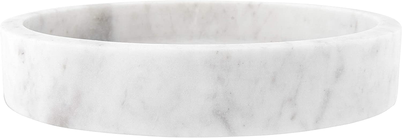Creative Co-Op DF2369 8" Round Carved Marble Tray, White Home & Garden > Decor > Decorative Trays Creative Co-Op   