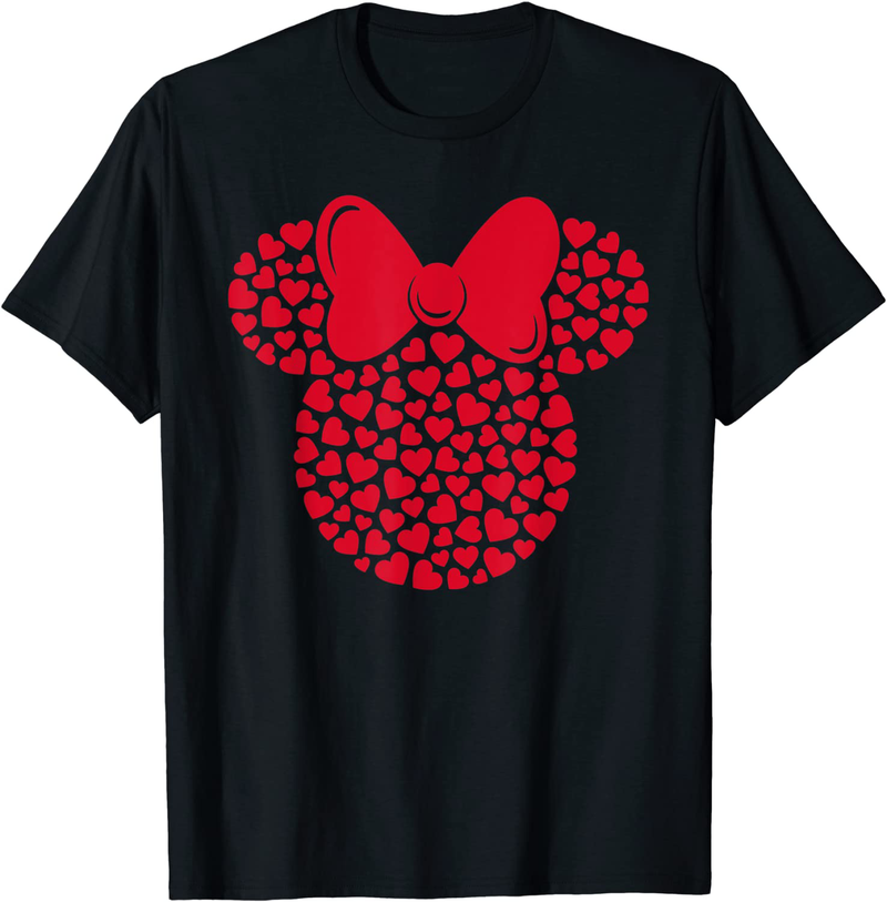 Disney Minnie Mouse Icon Filled with Hearts T-Shirt Home & Garden > Decor > Seasonal & Holiday Decorations Disney Black Men Small