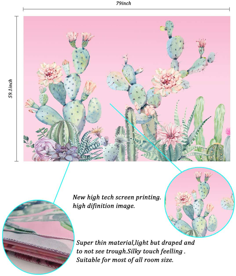 LANG XUAN Pink Cactus Tapestry Wall Hanging, Flower Wall Tapestry Plant Art Wall Blanket for Bedroom Living Room Dorm Home Decor (Pink Cactus, 150X200CM L:59X79inch) Home & Garden > Decor > Artwork > Decorative Tapestries LANG XUAN   