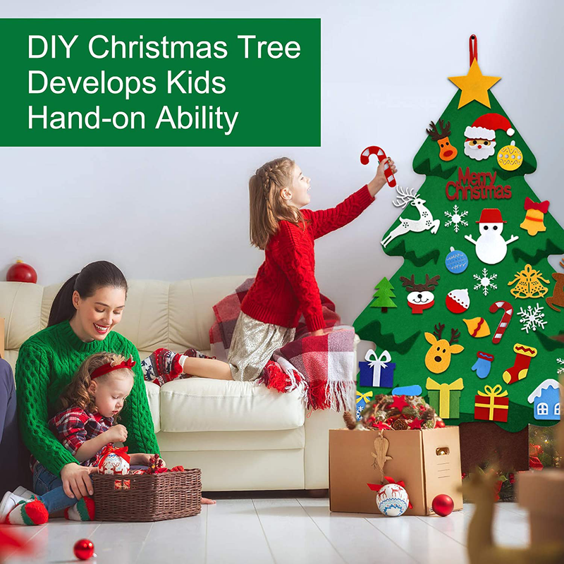 iKALULA Felt Christmas Tree with 37pcs Ornaments Kits, 3.25ft 3D DIY Christmas Tree for Toddlers Kids Children, Wall Hanging Xmas New Year Decorations Party Supplies Home & Garden > Decor > Seasonal & Holiday Decorations& Garden > Decor > Seasonal & Holiday Decorations iKALULA   