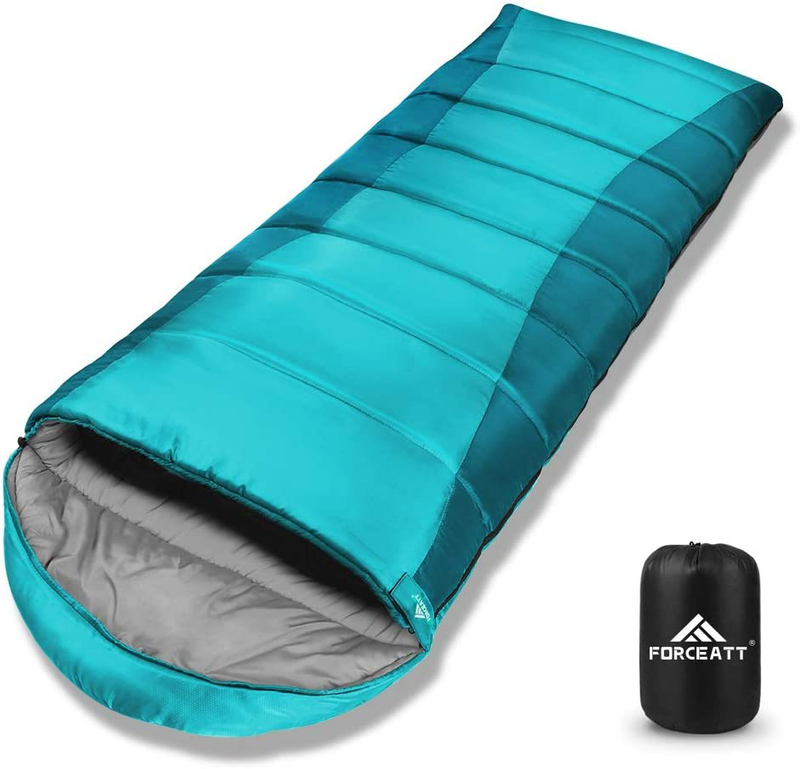 Forceatt Sleeping Bag, Flannel Sleeping Bags for Adults Cold Weather(32℉-77℉/ 0-25°C), Lightweight 3-4 Seasons Camping Sleeping Bags with Carry Bag Great for Backpacking, Hiking, Indoor, Outdoor Use. Sporting Goods > Outdoor Recreation > Camping & Hiking > Sleeping BagsSporting Goods > Outdoor Recreation > Camping & Hiking > Sleeping Bags Forceatt Pongee-Pine Green Sapphire Blue  