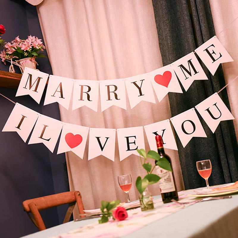 HOAORI Valentines Day Decoration, Valentine'S Day Decor Anniversary Decorations Romantic Special Night Proposal Decorations, Red Heart Balloons, I Love You Sign Home & Garden > Decor > Seasonal & Holiday Decorations HOAORI   