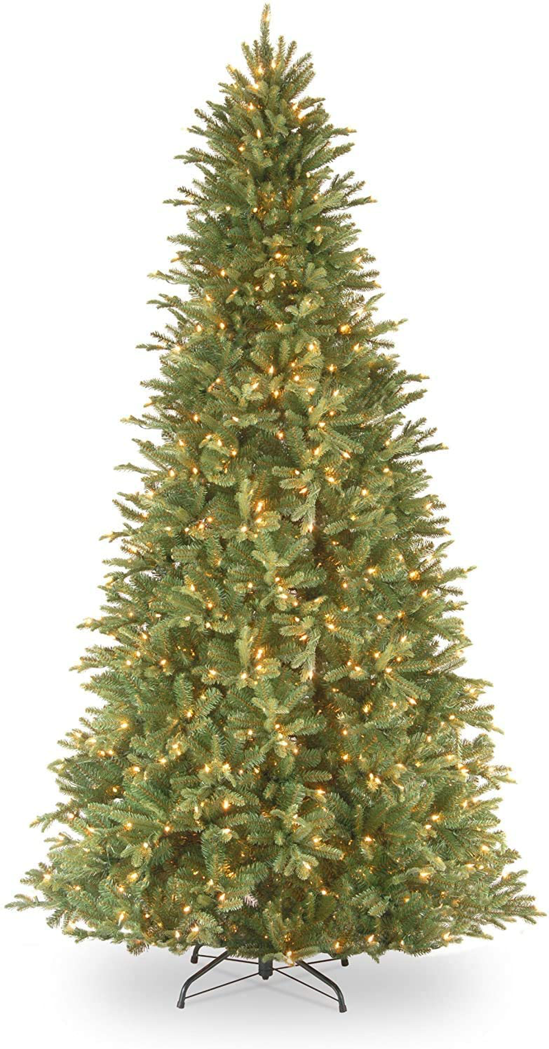 National Tree Company 'Feel Real' Pre-lit Artificial Christmas Tree | Includes Pre-strung White Lights and Stand | Tiffany Fir Slim - 6.5 ft Home & Garden > Decor > Seasonal & Holiday Decorations > Christmas Tree Stands National Tree Company Tree 9-FEET 