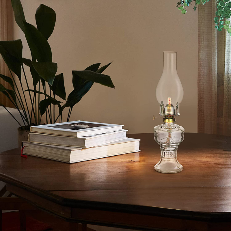 Rustic Oil Lamp Lantern Vintage Glass Kerosene Lamp 12.5''Chamber Oil Lamps for Indoor Use Home Decor Lighting Oil Lantern Home & Garden > Lighting Accessories > Oil Lamp Fuel DNRVK   