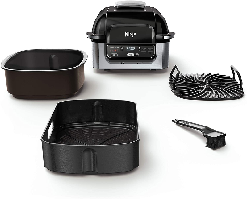 Ninja Foodi AG301 5-in-1 Indoor Electric Countertop Grill with 4-Quart Air Fryer, Roast, Bake, Dehydrate, and Cyclonic Grilling Technology Home & Garden > Kitchen & Dining > Kitchen Appliances Ninja   