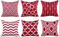 Top Finel Accent Decorative Throw Pillows Durable Canvas Outdoor Cushion Covers 16 X 16 for Couch Bedroom, Set of 6, Navy Home & Garden > Decor > Chair & Sofa Cushions Top Finel Burgundy 16"x16" 