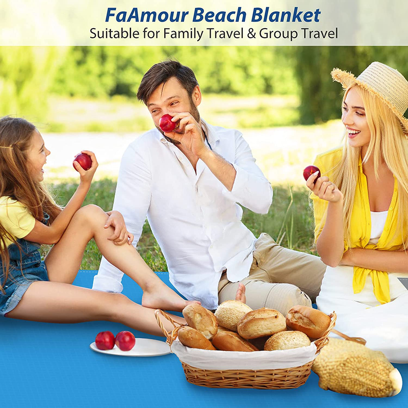 FaAmour Beach Blanket Waterproof Sandproof - 79" X 83" Beach Mat Outdoor Blanket for Family Trip, Heat Resistant Quick Drying Picnic Mat Lightweight Beach Accessories for Travel Camping Hiking Home & Garden > Lawn & Garden > Outdoor Living > Outdoor Blankets > Picnic Blankets FaAmour   