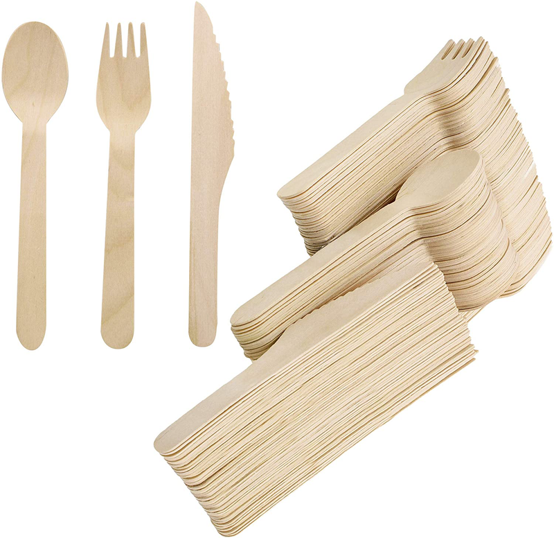 Spec101 Disposable Wooden Cutlery Set - 200pc Ecological Cutlery Combo Pack (100 Wooden Forks, 50 Spoons, 50 Knives) Home & Garden > Kitchen & Dining > Tableware > Flatware > Flatware Sets Spec101 Default Title  