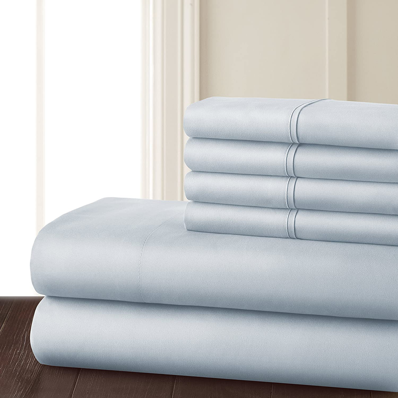 Danjor Linens Queen Size Bed Sheets Set - 1800 Series 6 Piece Bedding Sheet & Pillowcases Sets w/ Deep Pockets - Fade Resistant & Machine Washable - Ice Blue Home & Garden > Linens & Bedding > Bedding Danjor Linens   