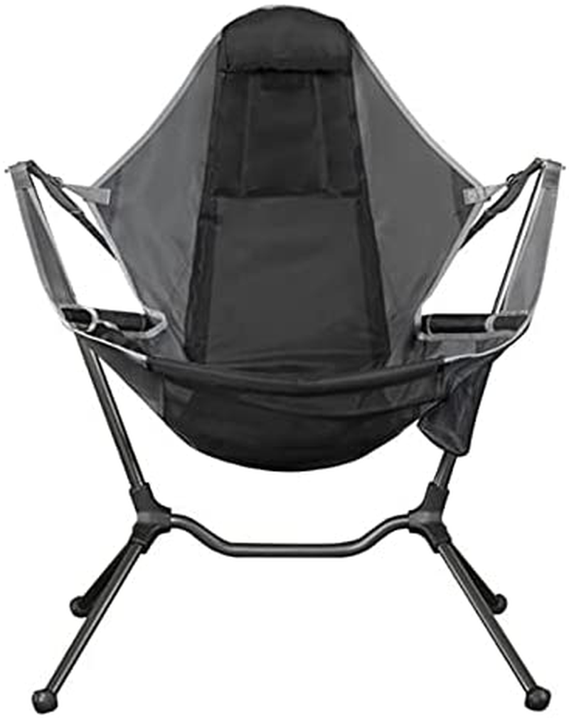 Jiating Folding Camp Chair,Camping Swing Luxury Recliner Relaxation Swinging Comfort Lean Back Outdoor Folding Chair Beach Chairs, Dark Gray Sporting Goods > Outdoor Recreation > Camping & Hiking > Camp Furniture Jiating   